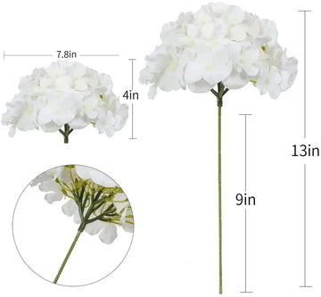 Qfdian Silk Hydrangea Flowers 54 Petals Artificial Hydrangeas with Stem for Flower Arrangement Table Decor Wedding Home Decoration